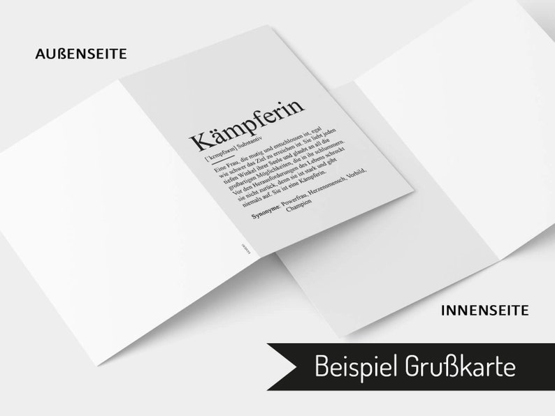 KARTE KÄMPFERIN Definition Mutmacher Geschenk Aufmuntern Krebs Krebskämpfer Sternenmama Lieblingsmensch Seelenverwandte Beste Freundin zdjęcie 5