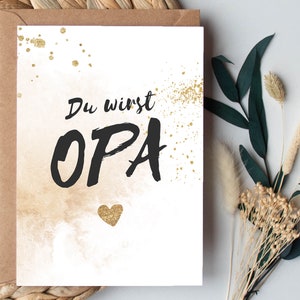 CARTE "Tu vas être papy" Glitter | Annonce de grossesse Annonce cadeau Carte postale Bébé Grands-parents Annonce de grossesse