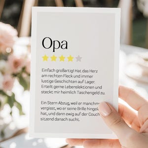 KARTE "OPA" Review | Bewertung Geschenk Geburtstag Bedanken Danke sagen Geschenkidee Lustige Geburtstagskarte Weihnachten