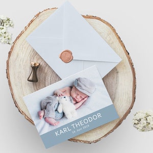 CARTE DE NAISSANCE BÉBÉ | Remerciements | naissance | Carte de vœux | personnalisé | individualisé | avec photos | Papeterie | Fille | Petite fille