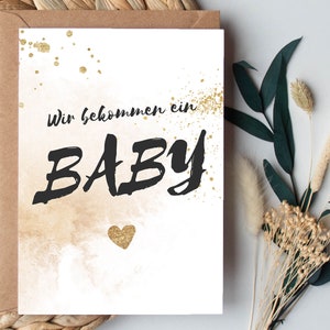 CARTE "BÉBÉ" Paillettes | Annonce de grossesse Annonce cadeau Carte postale Bébé Grands-parents Annonce de grossesse