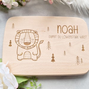 Breakfast Board &quot;Lion&quot; | gift child birthday | Personalized | Breakfast Chopping Board Lunch board with name | Strong as a bear Strong as a lion