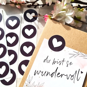 ADESIVO CUORE bianco e nero | Confezione adesiva Confezione fatta a mano Grazie etichetta adesiva confezione regalo etichetta regalo cuore