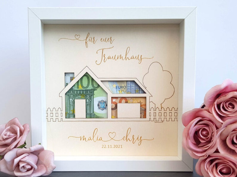 GELDGESCHENK RAHMEN TRAUMHAUS Hochzeit Hausbau Etsy
