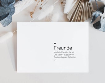 Postkarte "Freunde" Statement | Geschenk beste Freundin Geburtstag Trauzeugin Patentante Herzensmensch Lieblingsmensch Freunde Bedanken