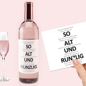 Wijnetiket OUD EN Gerimpeld Schandalig | Verjaardag fles label wijn cadeau klein ding oprechte sticker fles banderol
