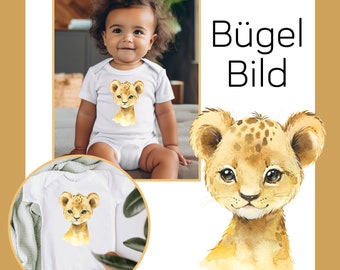 Iron-on picture LION animal child | Child Safari DIY Baby Clothes Body Iron On Small Gift Ironing Film