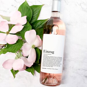 Etikett Weinflasche EINZUG Definition | Flaschenetikett Mitbringsel Geschenk Kleinigkeit Einweihung Einweihungsparty Wohnungseinweihung Wein