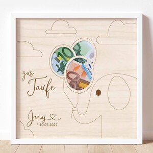 CADEAU CADEAU EN ESPÈCES « Éléphant » | Baptême Naissance Baby Shower Cadeau Argent Grossesse Baby Shower Personnalisable