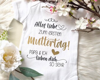 Baby-Body "Erster Muttertag" | Geschenk | Geburt | Schwangerschaft | Überraschung | Geschenkidee | Babyparty | Neugeborenes | Mama | Mami