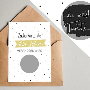 CARTE À GRATTER "Tu vas être tante" | Annonce de grossesse Annonce cadeau Carte postale Bébé Grands-parents Annonce de grossesse
