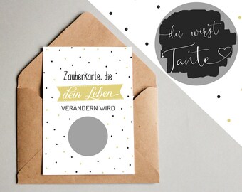 RUBBEL-KARTE "Du wirst Tante" | Schwangerschaft Verkünden Geschenk Ankündigung Postkarte Baby Großeltern Schwangerschaftsverkündung