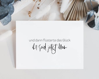 Postkarte "Und dann flüsterte das Glück" Statement | Schwangerschaft verkünden Hochzeit Baby Geschenk Karte Liebe Ankündigen