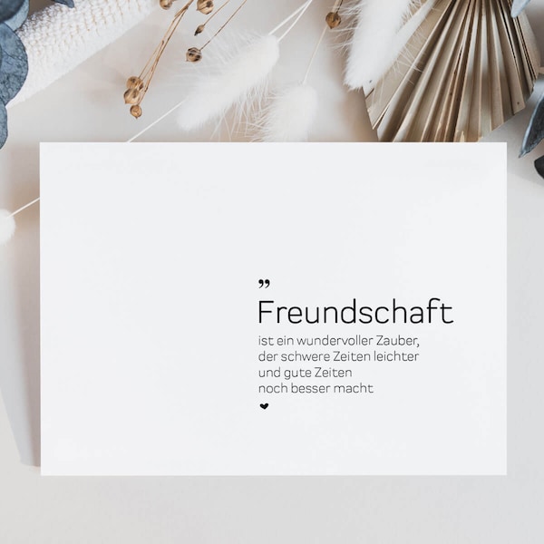 Postkarte "Freunschaft" Statement | Geschenk beste Freundin Geburtstag Trauzeugin Patentante Herzensmensch Lieblingsmensch Freunde Patin