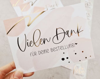 DANKJEWEL KAART Goud | Bedankkaartje bestellen Handgemaakte liefdesverpakking Eigenaar kleine ondernemer Zelfverpakking Liefde Rose Gold