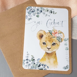 Felicitatiekaart "Voor de Geboorte" Leeuw | Geboortekaart | Zwangerschap | Geboortekaart | Welkom | Nieuw bij de bemanning | dierenkind | Ouders