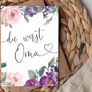 CARTE "Tu vas être grand-mère" Blossom | Annonce de grossesse Annonce cadeau Carte postale Bébé Grands-parents Annonce de grossesse