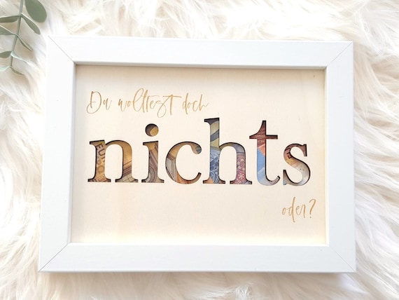 GELDGESCHENK RAHMEN NICHTS Hochzeit Geld Etsy