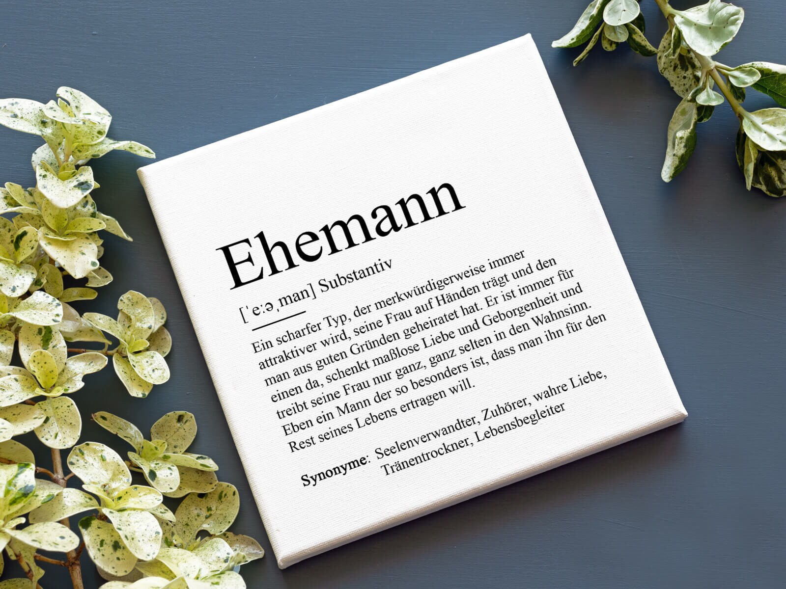 Canvas "HUSBAND" Definition | Wedding | Engagement | Gift | Duden | Mr & Mrs | Wedding gift | Anniversary Wedding anniversary Christmas