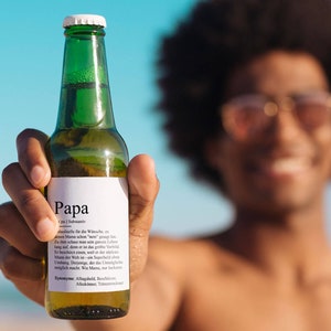 Bier-Flaschenbanderole Papa Definition Vatertag Geschenk Überraschung Geschenkidee Kleinigkeit Bierpräsent Biergeschenk Lustig Originell Bild 1