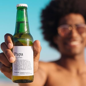 Bier-Flaschenbanderole &quot;Papa&quot; Definition | Vatertag Geschenk Überraschung Geschenkidee Kleinigkeit Bierpräsent Biergeschenk Lustig Originell