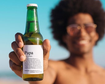 Bier-Flaschenbanderole "Papa" Definition | Vatertag Geschenk Überraschung Geschenkidee Kleinigkeit Bierpräsent Biergeschenk Lustig Originell