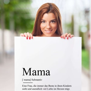 Poster MAMA Definition Bedanken Muttertag Geschenk Baby Schwangerschaft Vorfreude Geburtstag Kunstdruck Beste Mutti Weihnachtsgeschenk Bild 8