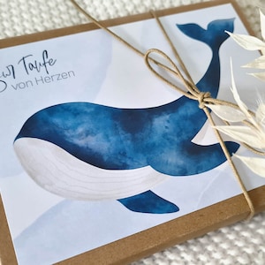 GELDGESCHENK "zur Taufe" Wal | Baby Geschenk Geld schenken Schwangerschaft Mädchen Junge Kirche Kommunion Konfirmation Jugendweihe Firmung