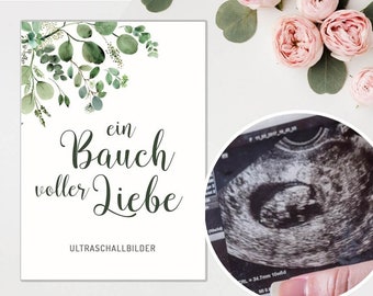 MAPPE ULTRASCHALLBILDER Eucalyptus | Schwangerschaft | Geburt Erinnerungsmappe | Schwanger Baby | Babyparty Vorfreude | Mutter Aufbewahrung