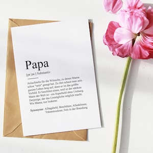 CARD "PAPA" | Thank | Father's Day | Best Dad | gift | Announcement | Definition | babies | Pregnancy | anticipation | Dadtobe | daddy