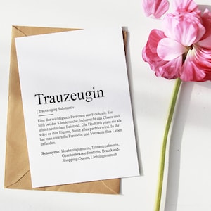 KARTA „ŚWIADKOM PAŃSTWA” Definicja | Dziękuję prezent Duden szczęście ślub ulubiona osoba bratnia dusza serdeczny najlepszy przyjaciel