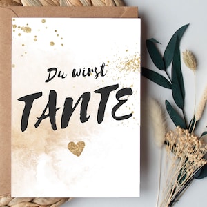 CARTE "Tu vas être tante" Glitter | Annonce de grossesse Annonce cadeau Carte postale Bébé Grands-parents Annonce de grossesse
