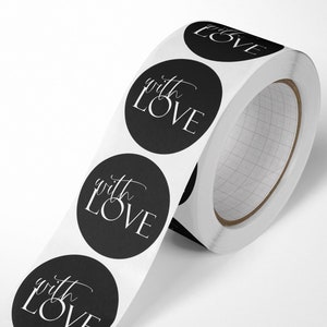 ADESIVO CON AMORE | Confezione di adesivi Confezione fatta a mano Confezione di adesivi Etichetta adesiva di ringraziamento Confezione regalo Etichetta regalo