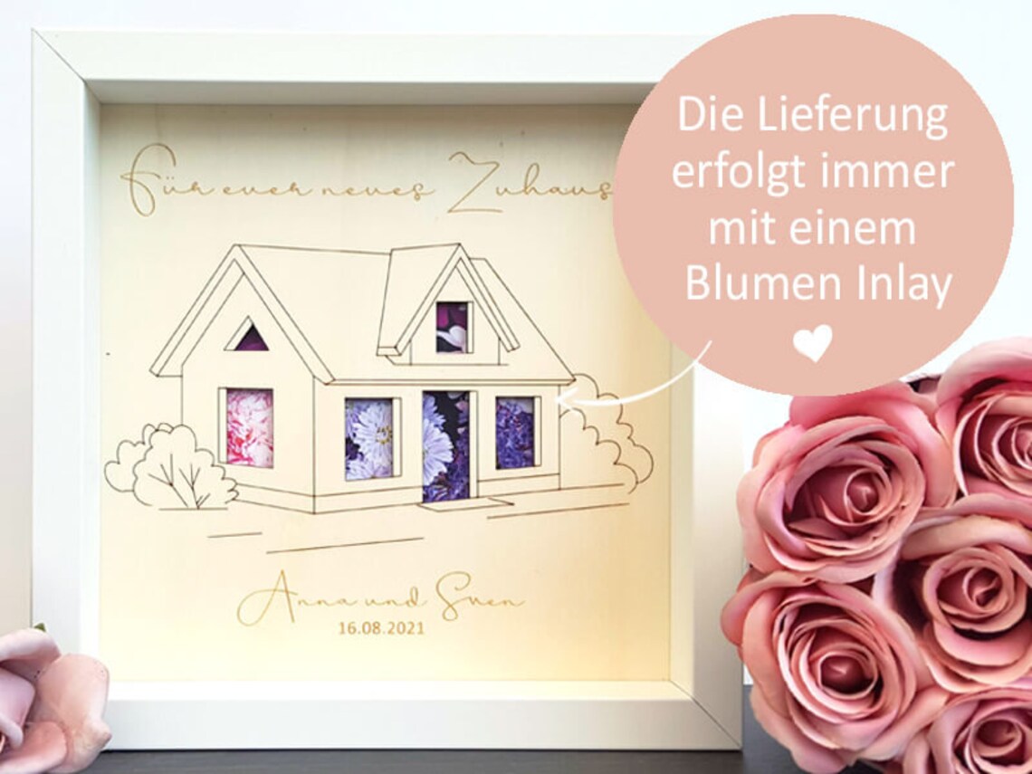 GELDGESCHENK RAHMEN ZUHAUSE Hochzeit Hausbau Etsy