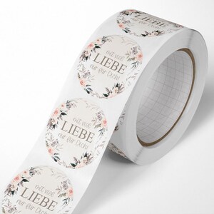 ADESIVO Con tanto amore | Confezione di adesivi Confezione fatta a mano Confezione di adesivi Etichetta adesiva di ringraziamento Confezione regalo Etichetta regalo