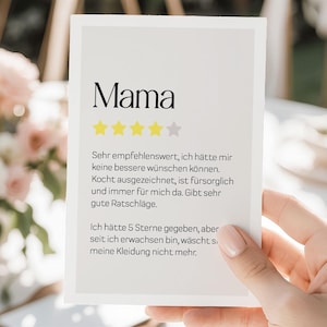 KARTE "MAMA" Review | Bewertung Muttertag Geschenk Geburtstag Bedanken Danke sagen Geschenkidee Bonusmama Lustige Geburtstagskarte