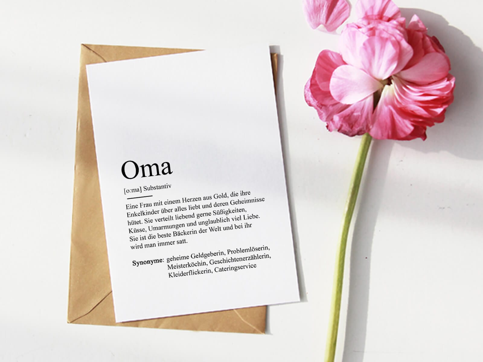 CARD "GRANDMA" Definition | Thank you Best Grandma Grandmother Gift Announcement Baby Pregnancy Anticipation Birthday
