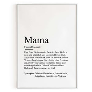 Poster MAMA Definition Bedanken Muttertag Geschenk Baby Schwangerschaft Vorfreude Geburtstag Kunstdruck Beste Mutti Weihnachtsgeschenk Bild 4