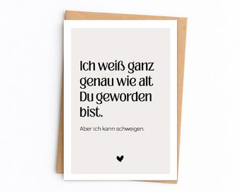 Greeting card SILENCE | Best friend's birthday card (ironic)
