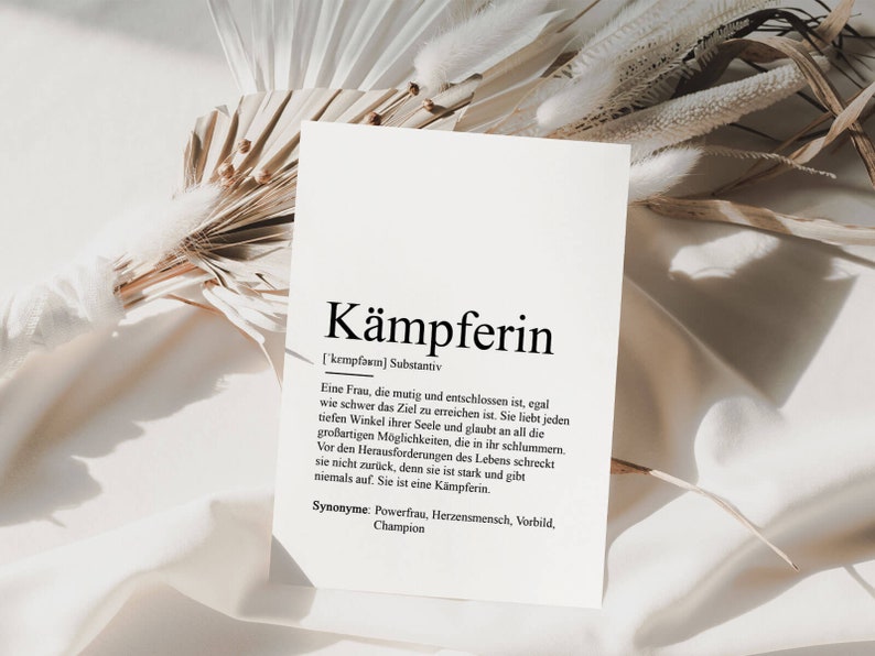 KARTE KÄMPFERIN Definition Mutmacher Geschenk Aufmuntern Krebs Krebskämpfer Sternenmama Lieblingsmensch Seelenverwandte Beste Freundin zdjęcie 4