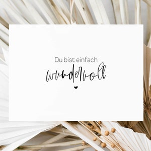 Postkarte "Wundervoll" Statement | Geschenk beste Freundin Geburtstag Trauzeugin Patentante Freunde Lieblingsmensch Freunde Herzensmensch
