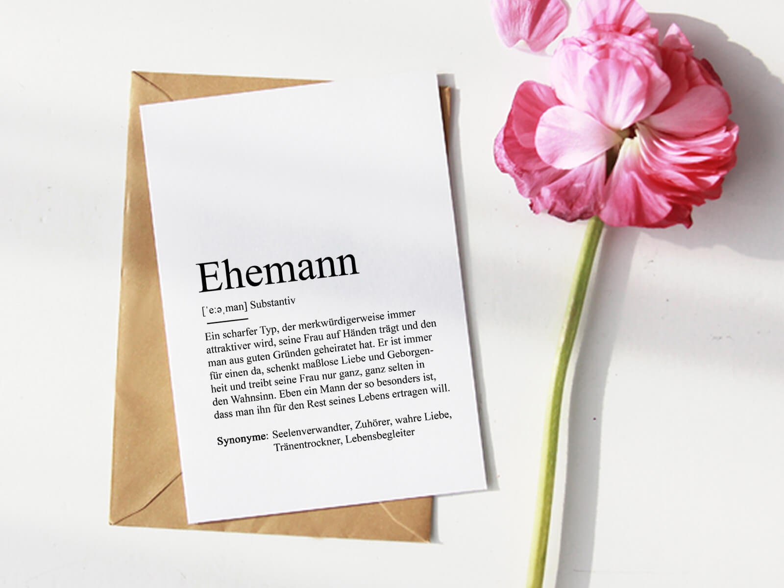 CARD "HUSBAND" Definition | Wedding Engagement Gift Mr & Mrs Wedding Gift Wedding Day Anniversary Happy Love Heartfelt