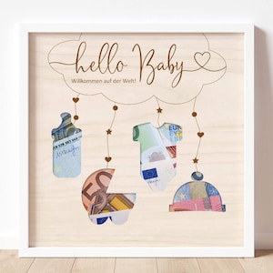 CADEAU EN ESPÈCES « Bonjour bébé » | Cadeau de naissance, baby shower, argent, grossesse, personnalisable, baptême, baby shower