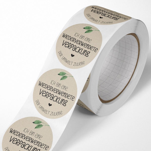 Graspapier AUFKLEBER Umweltschutz | Sticker Verpacken Handmade Paketaufkleber Packaging Dankesticker Etikett Wiederverwendete Verpackung