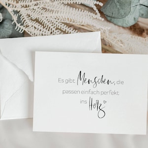 Postkarte "Perfekt ins Herz" Statement | Geschenk beste Freundin Geburtstag Trauzeugin Patentante Herzensmensch Lieblingsmensch Freunde