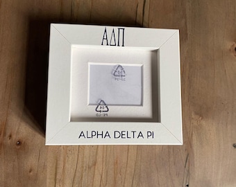 Sorority White Block Picture Frame 4.25"x4"/Sorority Gift