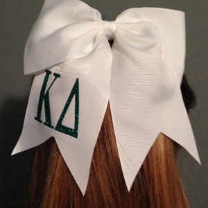 Personalized Sorority Grosgrain Hair bow with Elastic Ponytail Holder- Sorority Hair Bow - Big/Little Bow