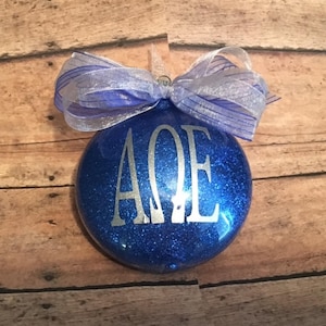 4&quot; Alpha Omega Epsilon Sorority Glitter Christmas Ornament