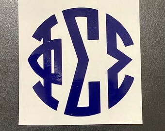 Phi Sigma Sigma Sorority Decal Laptop, Tumbler, Water Bottle, Car, Mirror Decal