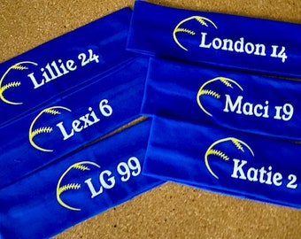 Softball 2.5" Personalized Name/Team Name Softball Headband/ Sports Headband/Fast Pitch Softball Headband/Softball Headband